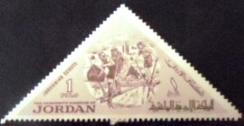 Selo postal da Jordânia de 1964 Scouts Crossing Stream