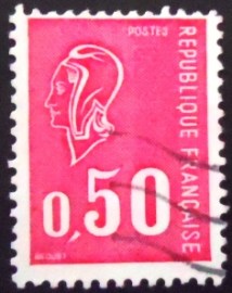 Selo postal da França de 1971 Marianne type Béquet 50