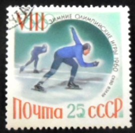 Selo postal da União Soviética de 1960 Speed Skating