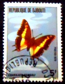 Selo postal de Djibouti de 1978 Cream-banded Charaxe