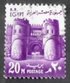 Selo postal do Egito de 1973 Bab Al Futuh Gate 20