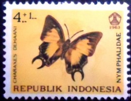Selo postal da Indonésia de 1963 Charaxes dehaani