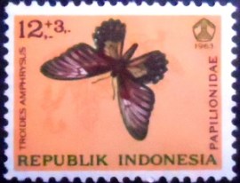 Selo postal da Indonésia de 1963 Golden Birdwing Butterfly