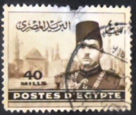 Selo postal do Egito de 1939 King Farou the Pyramids of Gizeh 40