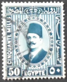 Selo postal do Egito de 1929 King Fuad I 50