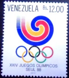 Selo postal da Venezuela de 1988 Jogos Olímpicos de Seul