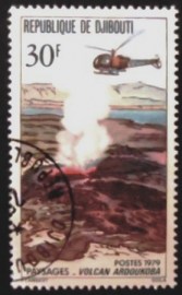 Selo postal de Djibouti de 1979 Volcano
