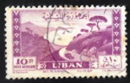 Selo postal do Líbano de 1949 Bay of Djounie