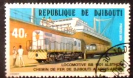 Selo postal de Djibouti de 1979 Line Addis Abeba