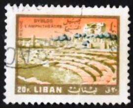 Selo postal do Líbano de 1966 Roman Theater in Crusader castle