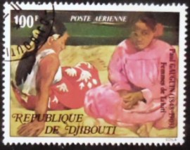 Selo postal de Djibouti de 1978 Tahitian Women by Gauguin