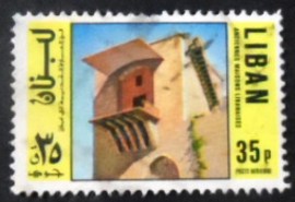 Selo postal do Líbano de 1973 House with Balcony