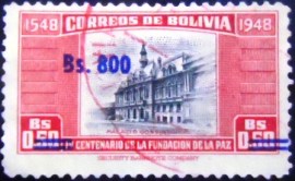 Selo postal da Bolívia de 1957 Consistorial Palace 800