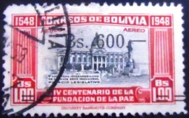 Selo postal da Bolívia de 1957 Legislative Palace 600