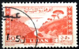 Selo postal do Líbano de 1947 Bay of Djounie