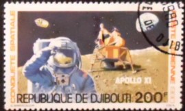 Selo postal de Djibouti de 1980 Apollo 11 Moon Landing