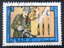 Selo postal do Líbano de 1973 Cutlery maker