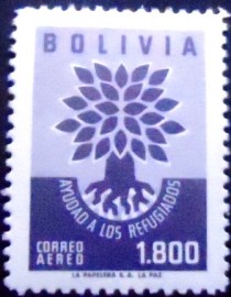 Selo postal da Bolívia de 1960 World refugee year Emblem