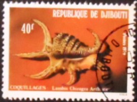 Selo postal de Djibouti de 1979 Arthritic Spider Conch