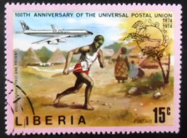 Selo postal da Libéria de 1974 Postal Runne