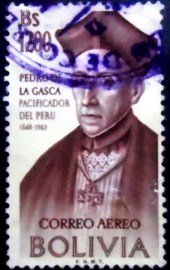 Selo postal da Bolívia de 1962 Pedro de la Gasca
