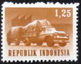 Selo postal da Indonésia de 1964 Lorry and Trailer