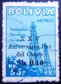 Selo postal da Bolívia de 1966 Paz of Chaco surcharge