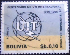 Selo postal da Bolívia de 1968 UIT Emblem 10