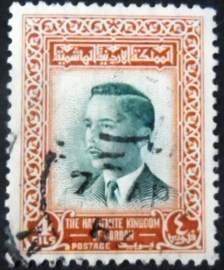 Selo postal da Jordânia de 1956 King Hussein II