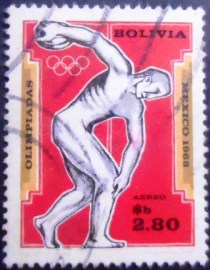 Selo postal da Bolívia de 1969 Discus thrower of Myron
