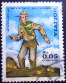 Selo postal da Bolívia de 1970 Scout mountaineering