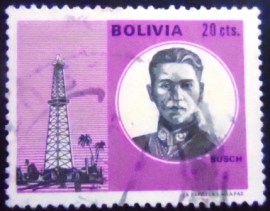 Selo postal da Bolívia de 1971 Derrick and German Busch Becerra
