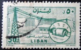 Selo postal do Líbano de 1957 Power Plant Chamoun