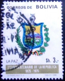 Selo postal da Bolívia de 1975 Arms of La Paz 3