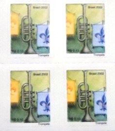 Quadra de selos postais do Brasil de 2005 Trompete