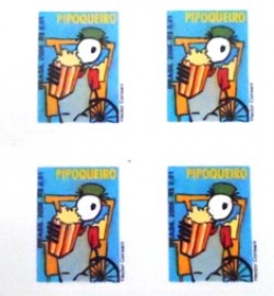 Quadra de selos postais do Brasil de 2006 Pipoqueiro