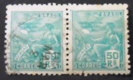 Par de selos postais do Brasil 1936 Aviação 50