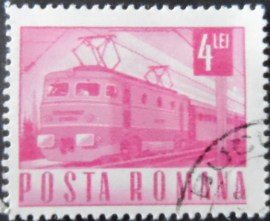 Selo postal da Romênia de 1968 Electric Train