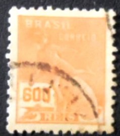 Selo postal do Brasil de 1940 Mercúrio e Globo 600