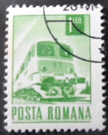 Selo postal da Romênia de 1971 Diesel-electric train