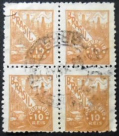 Quadra de selos postais do Brasil de 1941 Petróleo