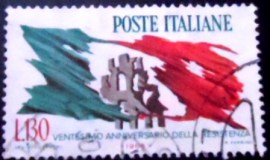 Selo postal da Itália de 1965 City martyrs