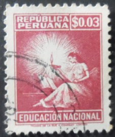 Selo postal do Peru de 1952 Symbol of Education
