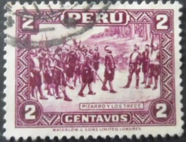 Selo postal do Peru de 1936 Pizarro and the Thirteen
