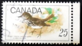 Selo postal do Canadá de 1969 Hermit Thrush