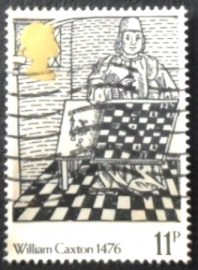 Selo postal do Reino Unido de 1976 William Caxton 1476