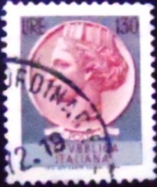 Selo postal da Itália de 1966 Coin of Syracuse