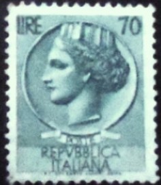 Selo postal da Itália de 1960 Coin of Syracuse 70