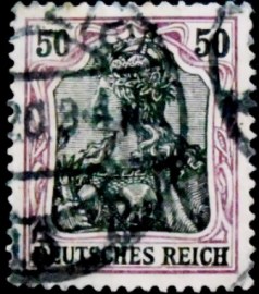 Selo postal da Alemanha Reich de 1902 Germania 50