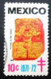 Selo postal do México de 1971 Pectoral de Oro Oaxaca
